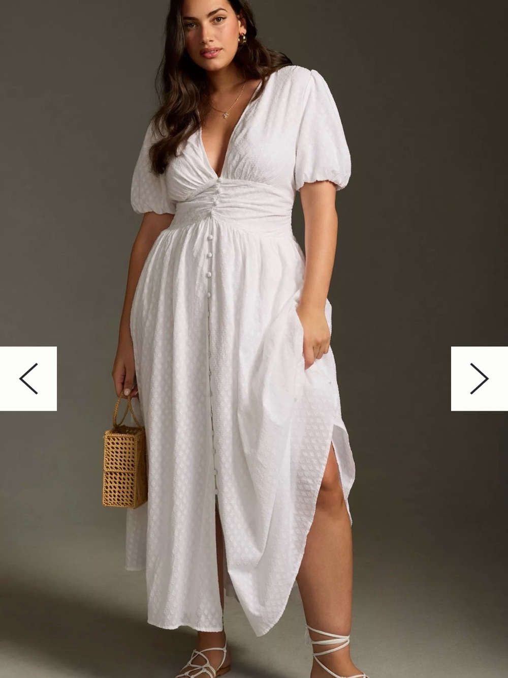 The Katerina Button-Front Dress - White Bridal Style Dress